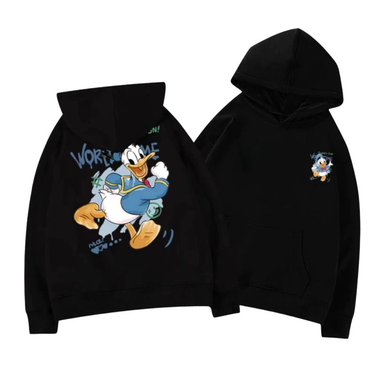 画像2: Donald Duck Daisy Duck Pullover Sweat Hoodie ユニセックス男女兼用 ドナルドダック デイジーダック スウェット プルオーバー パーカー トレーナー お揃い オソロ カップル コーデ (2)