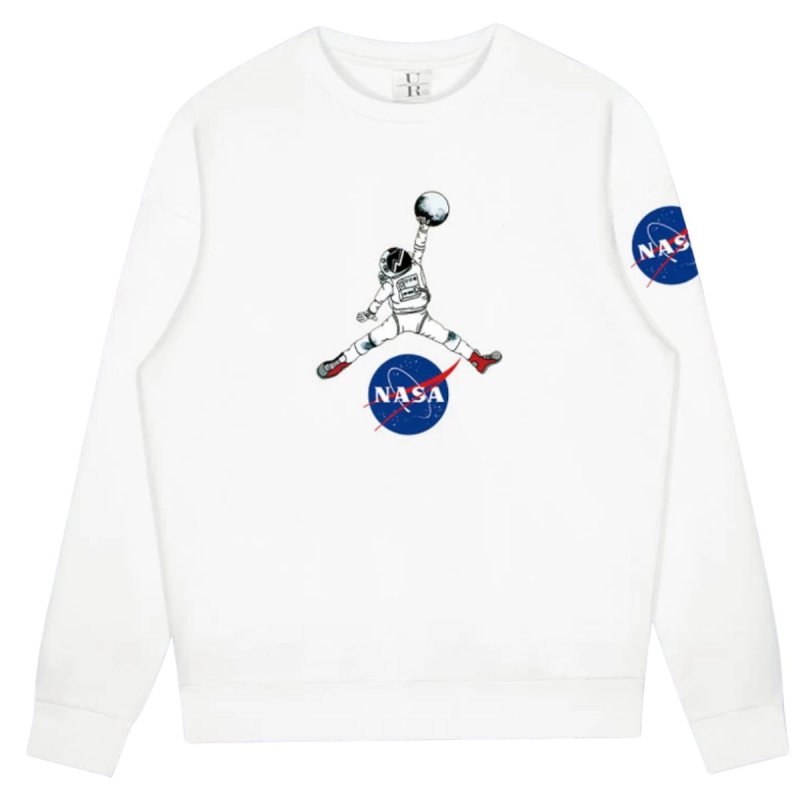 画像1: NASA joint Dunk Astronaut sweat shirt ユニセックス 男女兼用 NASA× ダンク 宇宙飛行士 スウェット トレーナー  (1)