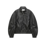 画像2: Basic Leather Blouson Jacket　メンズユニセックス男女兼用ベーシックレザージャケットブルゾン (2)