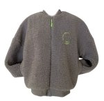 画像3: Fluffy Faux-Sherpa Smiley Face Zip-Up Jacket ボアモコモコスマイル ジップアップジャケット (3)