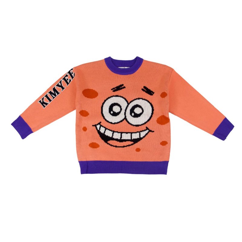 画像4: SpongeBob Big Face casual crew neck sweater KIYMEE ユニセックス 男女兼用 スポンジボブ ビッグフェイス プリントカジュアル クルーネック セーター (4)