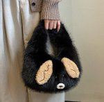 画像5: Fluffy Faux-Fur Puppy-Motif Bag　 フワフワファーパピーモチーフハンドバッグ (5)