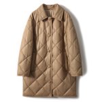 画像2: Down-filled quilted leather long coat Jacket 　ダウン入りレザーキルティング ロングコート (2)