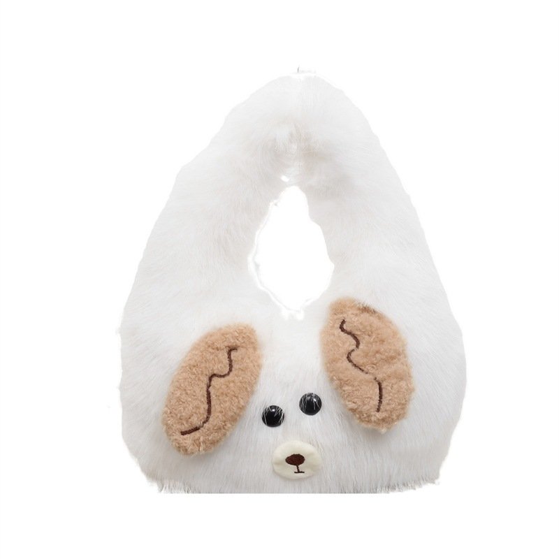 画像4: Fluffy Faux-Fur Puppy-Motif Bag　 フワフワファーパピーモチーフハンドバッグ (4)