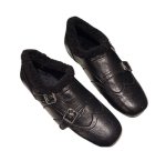 画像5: Square-Toe British-Style Faux-Fur-Trimmed Leather Loafers　スクエアトゥブリティッシュファートリミングレザーローファー シューズ (5)