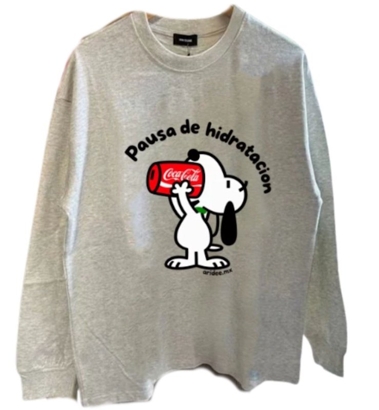 画像1: Unisex Snoopy × Coca-Cola Long-Sleeve T-Shirt　男女兼用 スヌーピー×コカ・コーラ長袖Tシャツ  (1)
