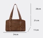 画像5: Studded leather tote shoulder bag スタッズ付きトートショルダーレザーバッグ (5)