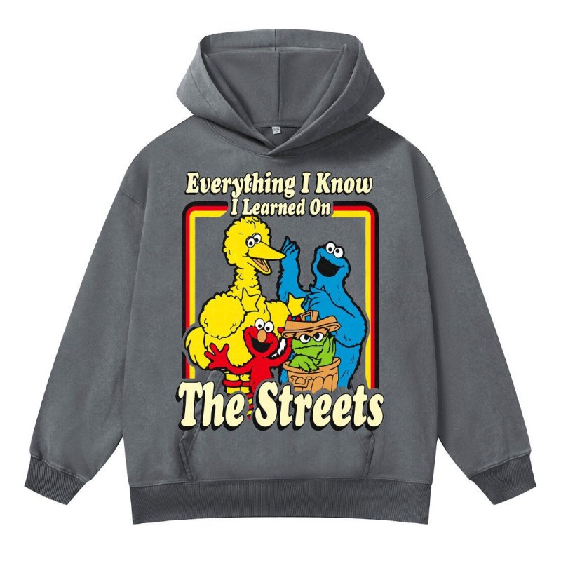 画像2: Sesame Street Pullover Sweat Hoodie ユニセックス男女兼用 セサミストリートフーディ スウェット プルオーバー パーカー  (2)