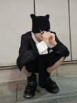 画像2: XX Crochet Meow Beanie 猫耳 ミャオン ニット帽 帽子 NY y2k ネコミミ ビーニー  クロシェット (2)