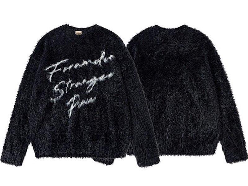 画像2:  Logo Mohair Crewneck Sweater Knit　ユニセックス 男女兼用 ロゴモヘア丸首セーター　ニット (2)