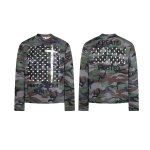 画像1: Unisex Camouflage Cross-print crew-neck long-sleeve T-shirt　男女兼用 迷彩カモフラージュ 十字架プリント クルーネック長袖Tシャツ (1)