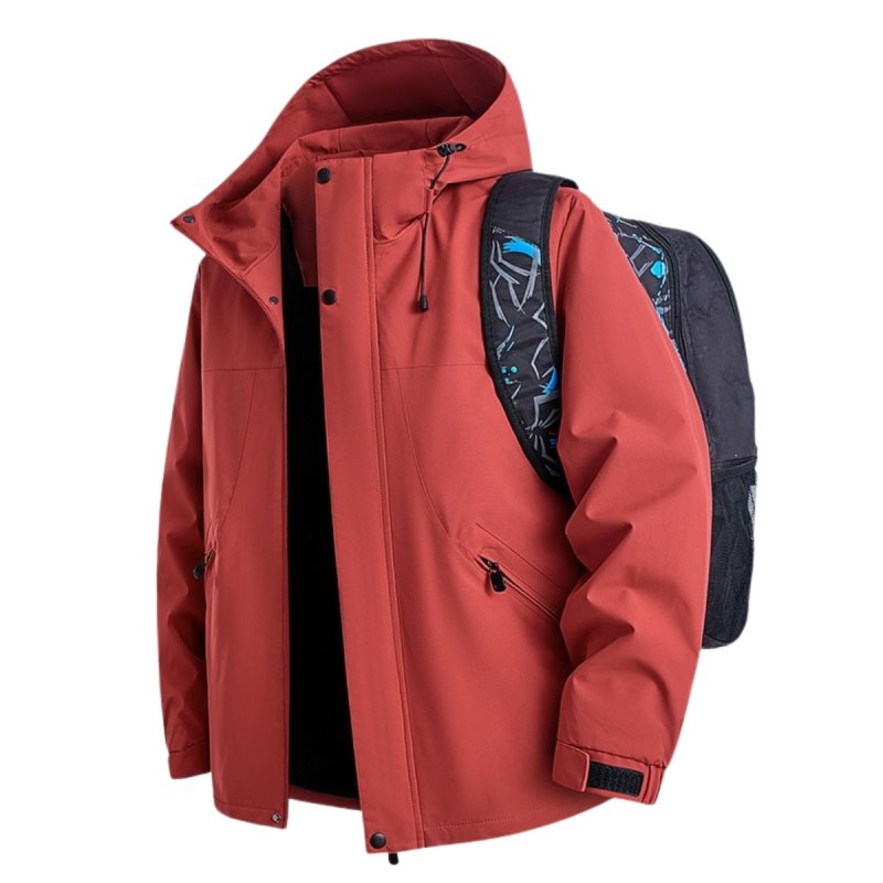 画像5: Thick fleece-lined windproof hooded outdoor jacket—suitable for sports and casual wear.Jacket　ユニセックス男女兼用メンズベーシック裏起毛厚手 アウトドア 防寒ジャケット スポーツカジュアル 防風 フード付きコートアウター (5)