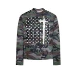 画像2: Unisex Camouflage Cross-print crew-neck long-sleeve T-shirt　男女兼用 迷彩カモフラージュ 十字架プリント クルーネック長袖Tシャツ (2)