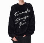 画像3:  Logo Mohair Crewneck Sweater Knit　ユニセックス 男女兼用 ロゴモヘア丸首セーター　ニット (3)