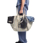 画像3: NANS Heavyweight Striped Canvas Large-Capacity Tote/Shoulder Bag with Dual Handles　NANS ヘビーウェイトストライプキャンバス ラージキャパシティートートショルダーダブルハンドルバッグ (3)