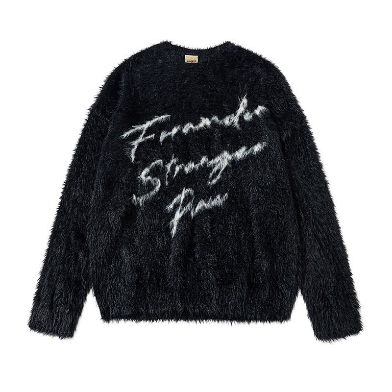 画像1:  Logo Mohair Crewneck Sweater Knit　ユニセックス 男女兼用 ロゴモヘア丸首セーター　ニット (1)