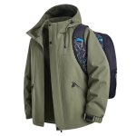 画像1: Thick fleece-lined windproof hooded outdoor jacket—suitable for sports and casual wear.Jacket　ユニセックス男女兼用メンズベーシック裏起毛厚手 アウトドア 防寒ジャケット スポーツカジュアル 防風 フード付きコートアウター (1)