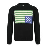 画像1: Stars and Stripes-motif intarsia crew-neck knit sweater 　ユニセックス 男女兼用星条旗モチーフ編み込みクルーネックセーター　ニット (1)