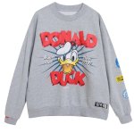 画像1: Donald Duck long-sleeve sweatshirt　ユニセックス 男女兼用 ドナルドダック長袖 スウェット トレーナー  (1)