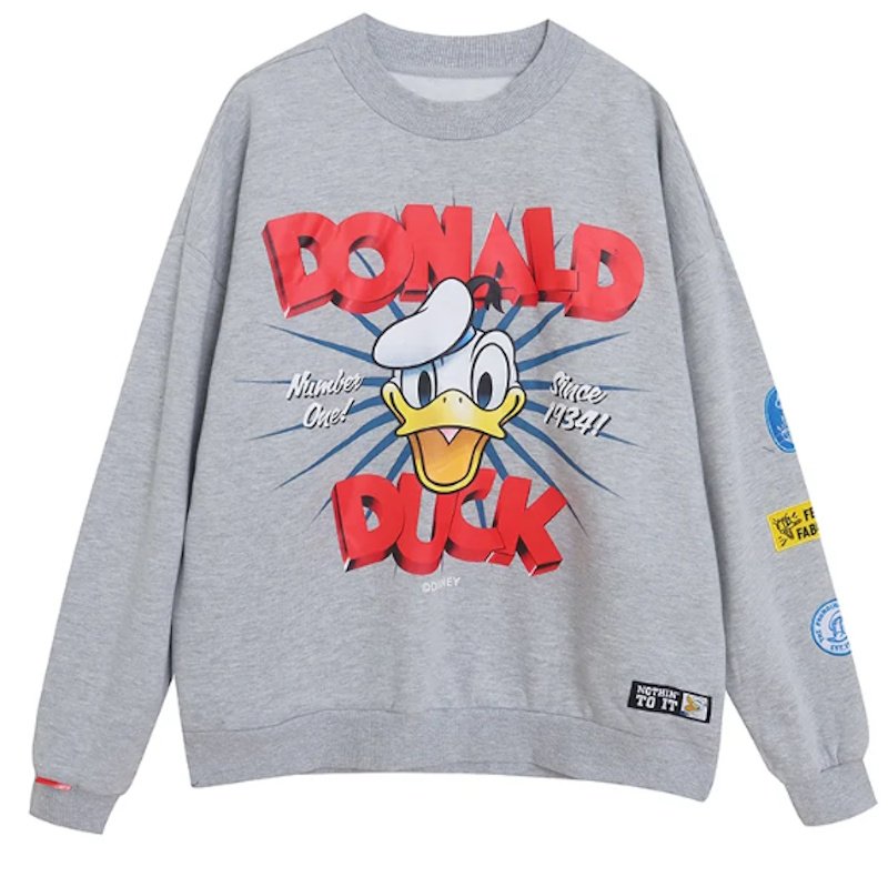 画像1: Donald Duck long-sleeve sweatshirt　ユニセックス 男女兼用 ドナルドダック長袖 スウェット トレーナー  (1)