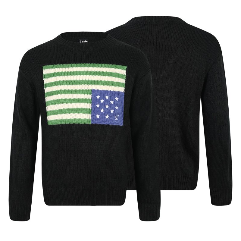 画像3: Stars and Stripes-motif intarsia crew-neck knit sweater 　ユニセックス 男女兼用星条旗モチーフ編み込みクルーネックセーター　ニット (3)