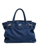 画像7: Leather & Denim Black Large-Capacity Tote/Shoulder Bag レザー＆デニムBKラージキャパシティートートショルダーバッグ (7)
