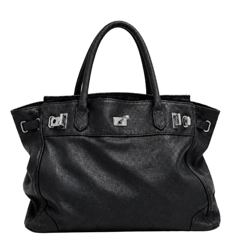 画像1: Leather & Denim Black Large-Capacity Tote/Shoulder Bag レザー＆デニムBKラージキャパシティートートショルダーバッグ (1)