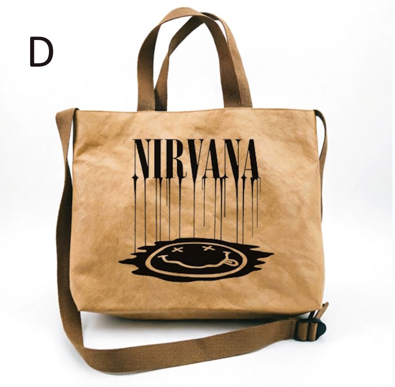 画像5: Nirvana Leather-Coated Kraft Paper Tote Shoulder Bag　ニルヴァーナレザーコーティングクラフト紙 トートショルダーバッグ (5)