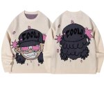 画像1: Hip-hop jacquard crew-neck sweater Knit  　ユニセックス 男女兼用ヒップホップジャガードラウンドネックセーター　ニット (1)