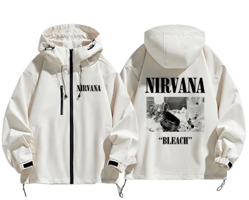 画像2: Nirvana Hooded Windbreaker (with Zip) Anorak blouson Jacket 　ユニセックス男女兼用ニルヴァーナジップアップウインドブレーカマウンテンパーカージャケットブルゾン (2)
