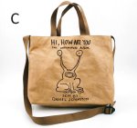 画像4: Nirvana Leather-Coated Kraft Paper Tote Shoulder Bag　ニルヴァーナレザーコーティングクラフト紙 トートショルダーバッグ (4)