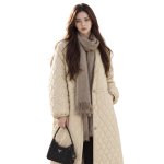 画像1: Padded down quilted long coat 中綿 ダウン キルティング ロングコートジャケット  (1)