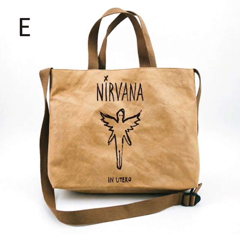 画像6: Nirvana Leather-Coated Kraft Paper Tote Shoulder Bag　ニルヴァーナレザーコーティングクラフト紙 トートショルダーバッグ (6)