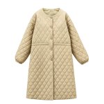 画像2: Padded down quilted long coat 中綿 ダウン キルティング ロングコートジャケット  (2)