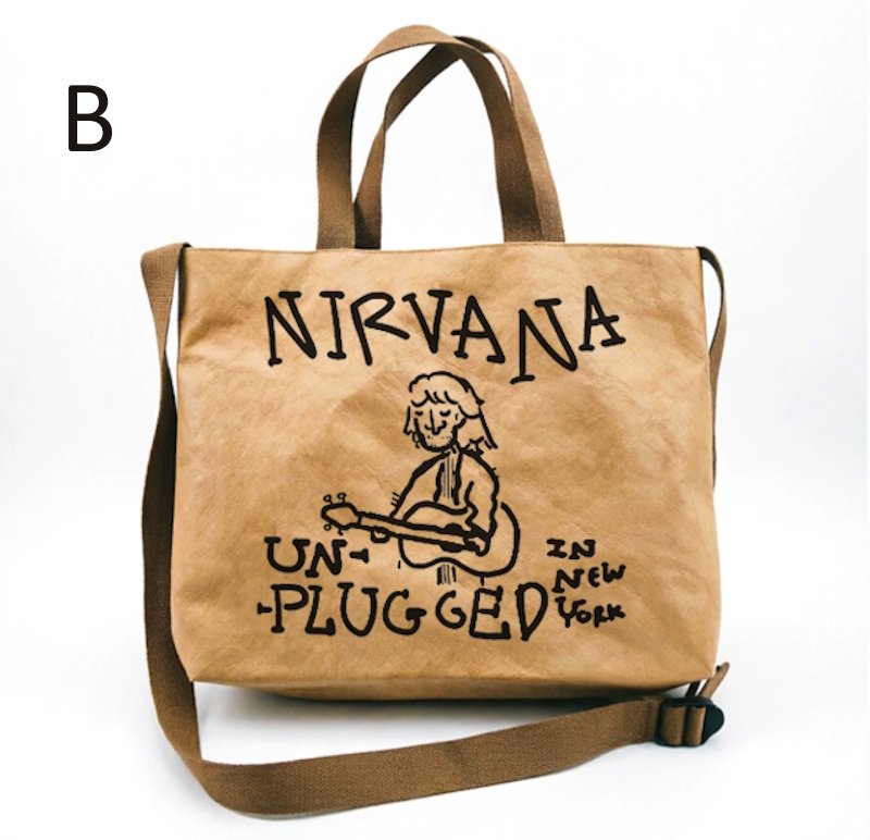 画像3: Nirvana Leather-Coated Kraft Paper Tote Shoulder Bag　ニルヴァーナレザーコーティングクラフト紙 トートショルダーバッグ (3)