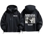 画像1: Nirvana Hooded Windbreaker (with Zip) Anorak blouson Jacket 　ユニセックス男女兼用ニルヴァーナジップアップウインドブレーカマウンテンパーカージャケットブルゾン (1)