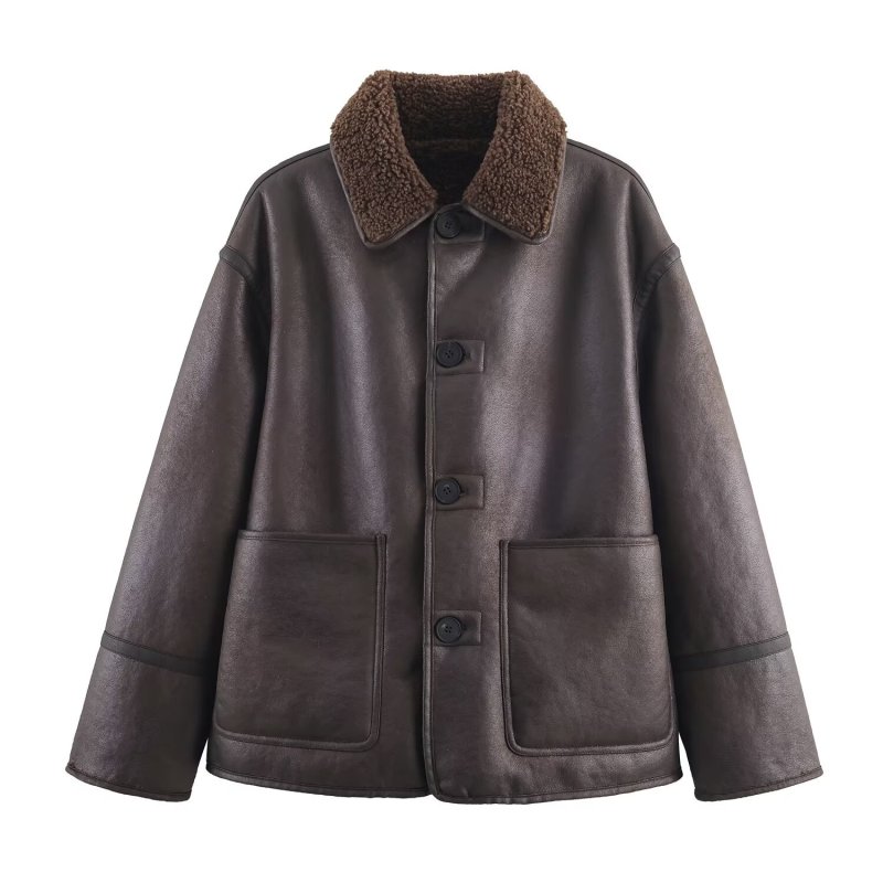 画像2: Reversible mouton-style half-coat Jacket リバーシブルムートンスタイルハーフコート ジャケット (2)