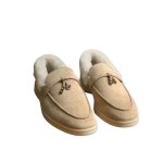 画像2: Faux-fur trimmed flat loafers　縁ファートリミングフラットローファー シューズ (2)
