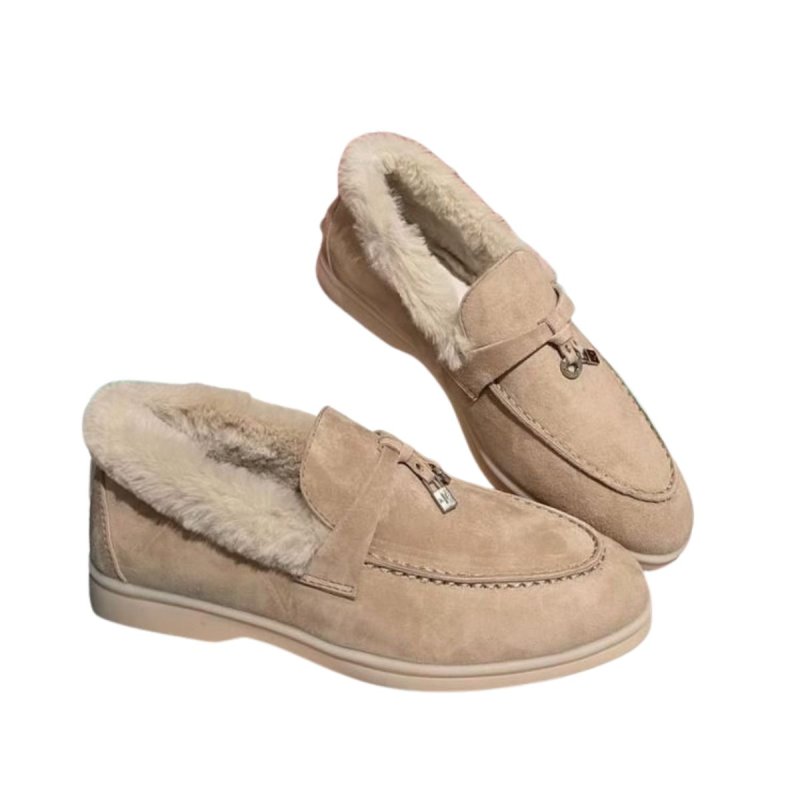 画像4: Faux-fur trimmed flat loafers　縁ファートリミングフラットローファー シューズ (4)