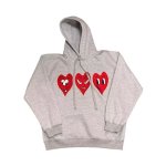 画像2: 3 heart hoodie Sweat Hoodie ユニセックス男女兼用 3ハートフーディ スウェット プルオーバー パーカー  (2)