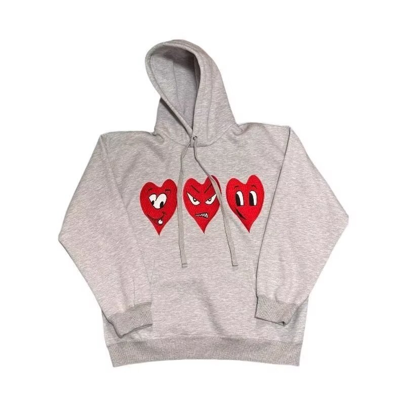 画像2: 3 heart hoodie Sweat Hoodie ユニセックス男女兼用 3ハートフーディ スウェット プルオーバー パーカー  (2)