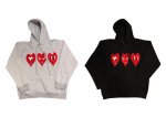 画像3: 3 heart hoodie Sweat Hoodie ユニセックス男女兼用 3ハートフーディ スウェット プルオーバー パーカー  (3)