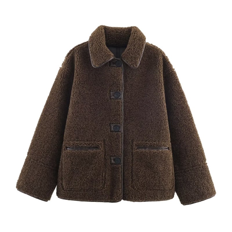 画像4: Reversible mouton-style half-coat Jacket リバーシブルムートンスタイルハーフコート ジャケット (4)
