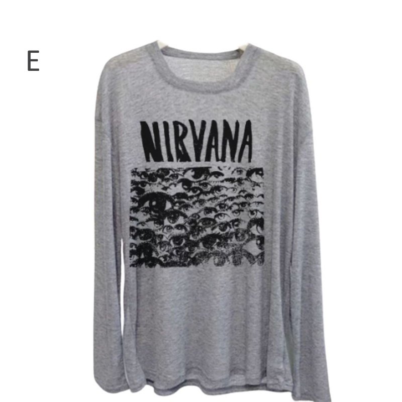 画像6: Unisex Nirvana Vintage-Style Graphic Long-Sleeve T-Shirt　男女兼用ニルヴァーナグラフィック ヴィンテージスタイル 長袖Tシャツ  (6)