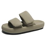 画像1: Velcro bread flip-flops casual cake sandals slippers ユニセックス 厚底 ベルクロ スポンジケーキ ダウン サンダルスリッパ (1)