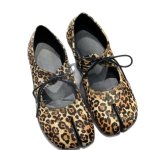 画像1: Tabi-style front lace-up flat Mary Jane pumps　足袋たびスタイルフラットレザーパンプス シューズ (1)