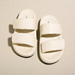 画像4: Velcro bread flip-flops casual cake sandals slippers ユニセックス 厚底 ベルクロ スポンジケーキ ダウン サンダルスリッパ (4)