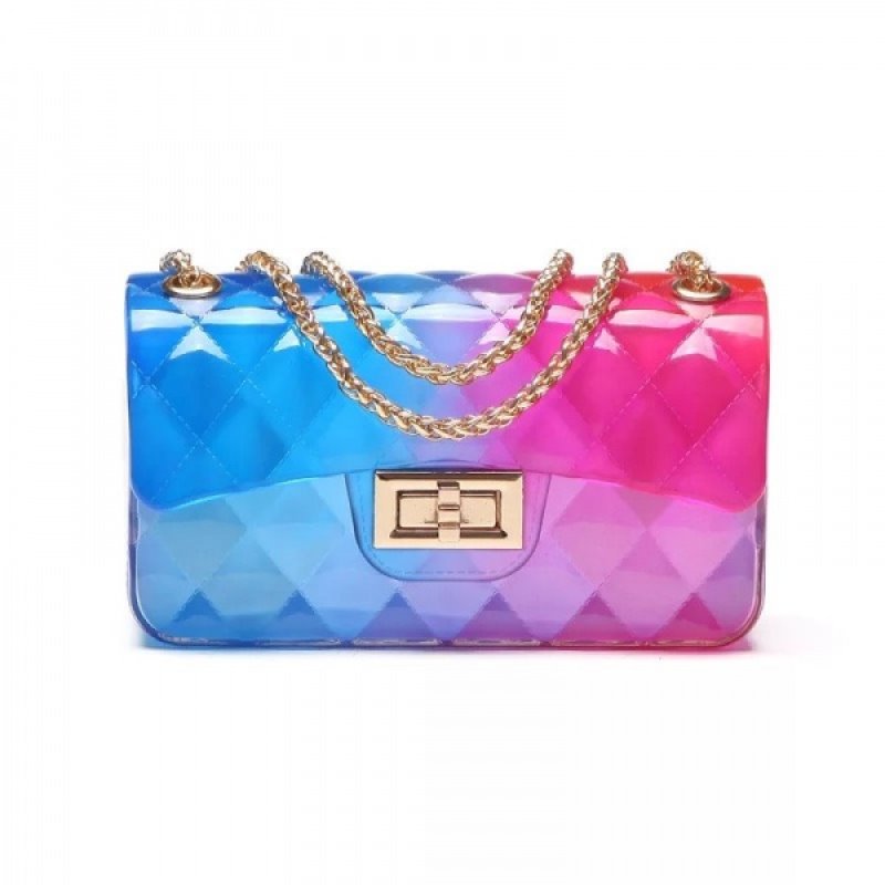 画像4:  Candy Jelly Quilted Chain Mini 2Way Tote Bag ジェリーキャンディキルティングチェーントートバッグ (4)