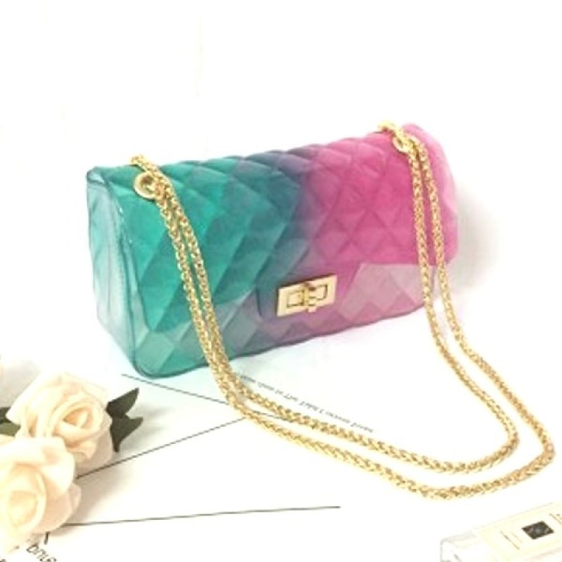 画像8:  Candy Jelly Quilted Chain Mini 2Way Tote Bag ジェリーキャンディキルティングチェーントートバッグ (8)