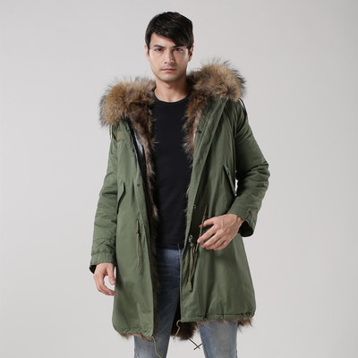 メンズ Mens Real Fox Fur Real Fur LinerHoodie Military Coat Long  リアルファーフード&ライナー付ミリタリーモッズコート